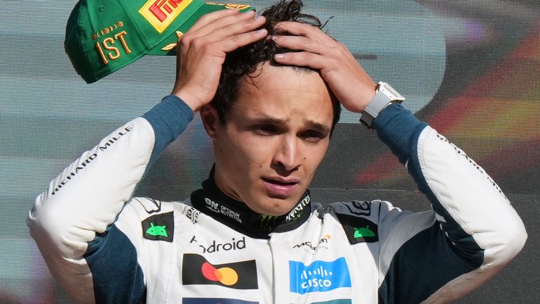 Lando Norris after winning the Mexico City Grand Prix