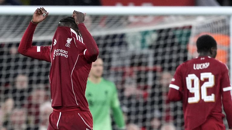 Liverpool's Amara Naro reacts after being sent off against Crystal Palace