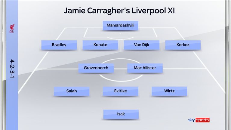Sky Sports' Jamie Carragher has suggested an alternative line-up for Arne Slot to consider at Liverpool