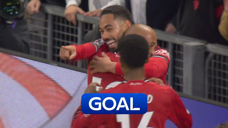 Matheus Cunha scores his first Man Utd goal in Premier League match against Brighton