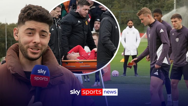 Sky Sports&#39; Danyal Khan gives an injury update as Manchester United train ahead of their visit to Anfield as Lisandro Martinez was absence as he continues to make his return to full fitness after an ACL injury. 