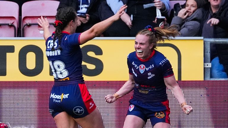 Saints struck for tries through Dani McGifford (pictured) and Phoebe Hook to lead