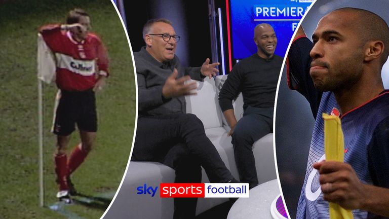 Paul Merson reacts to Boro goal and similar celebration.