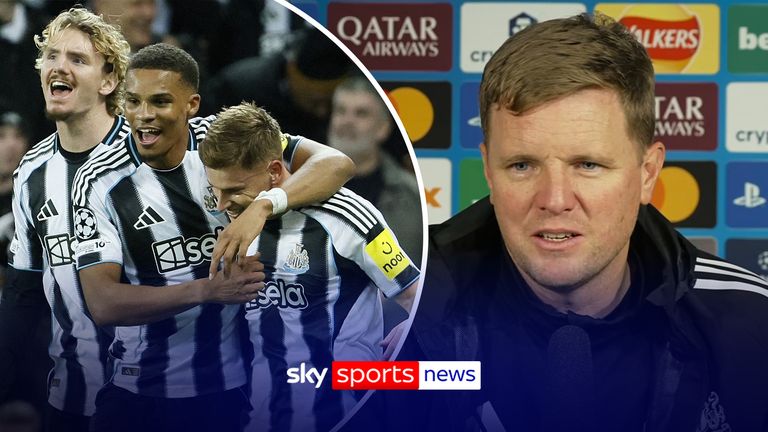 Eddie Howe praises his attackers as Newcastle put three past Benfica after questions of his team's goalscoring in the Premier League.