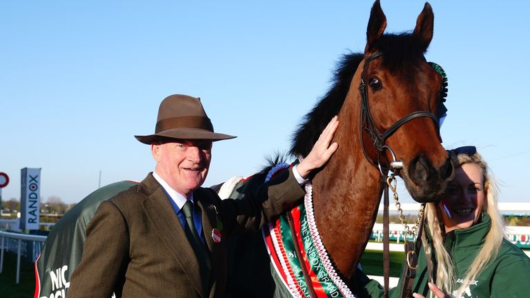 Nick Rockett and trainer Willie Mullins after winning the Grand National