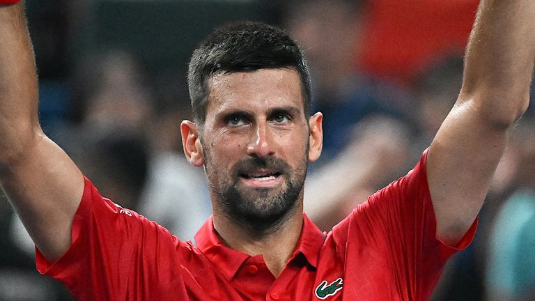 Novak Djokovic in action at the Shanghai Masters