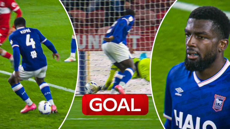 Ipswich score own goal to give Boro the lead.