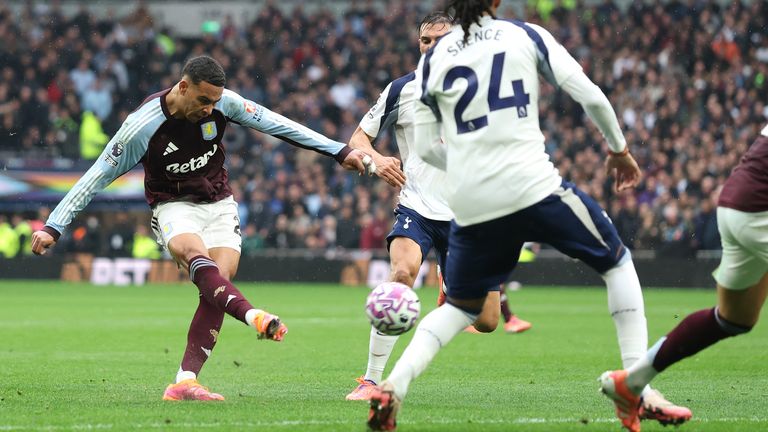Morgan Rogers equalises for Aston Villa at Spurs