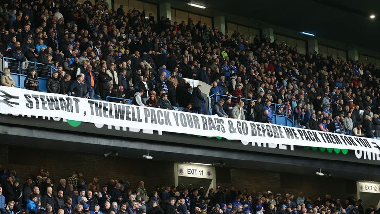 Rangers fans continued to make their feelings against the board clear