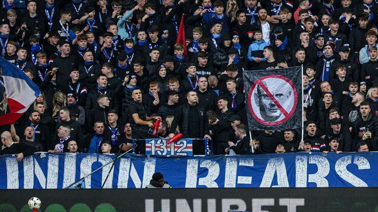 Rangers fans contined their protest against chief exec Patrick Stewart
