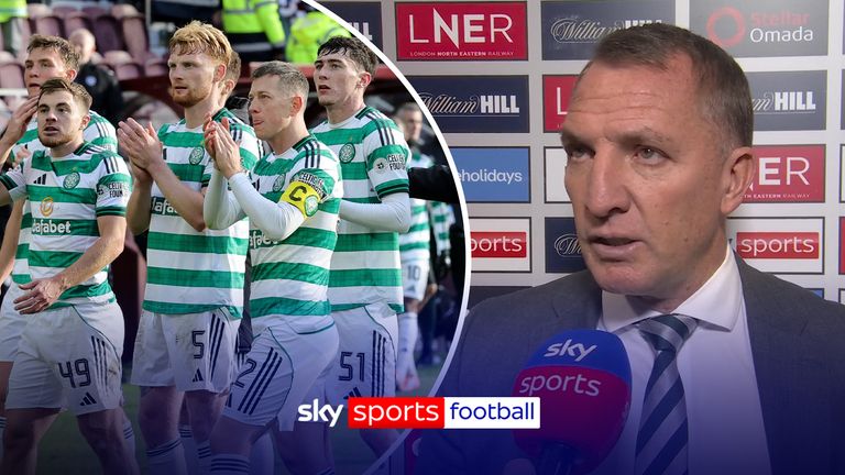 Brendan Rodgers says there is still a long way to go in the season as Celtic fall eight points behind league leaders Hearts after a 3-1 defeat at Tynecastle.