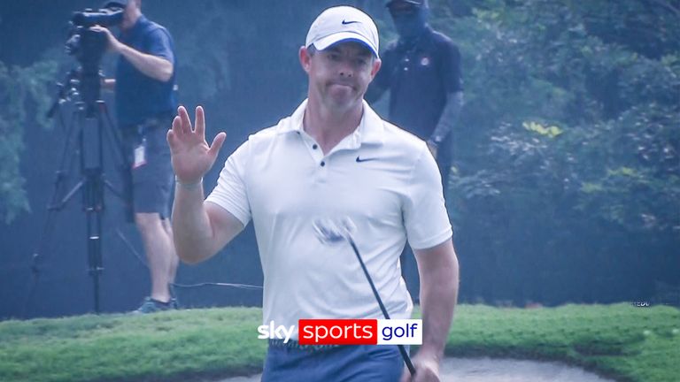 McIlroy rescues par with monster putt after landing in the bunker 