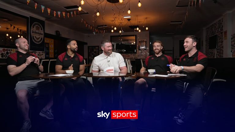 Members of Wigan Warriors were put through their paces in a pub quiz ahead of their Grand Final against Hull KR.