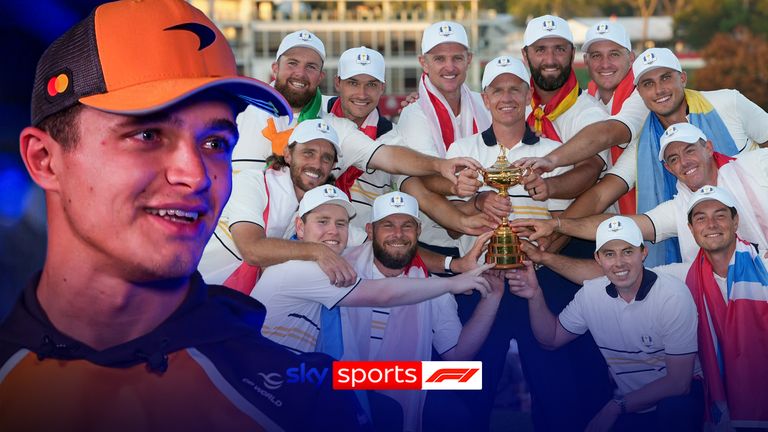 Eiropa pozē ar trofeju pēc uzvaras Ryder Cup golfa turnīrā pret Amerikas Savienotajām Valstīm Bethpage melnā golfa laukumā, svētdien, 2025. gada 28. septembrī, Farmingdale, NY