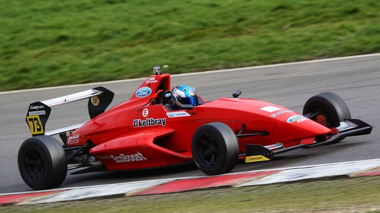 Oram-Jones in action on the track