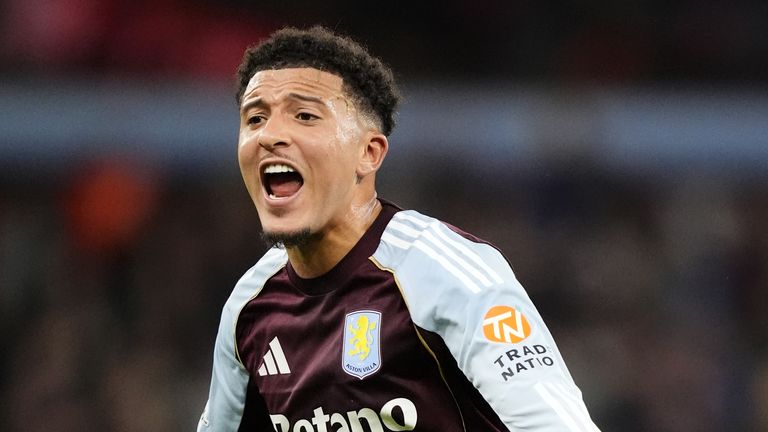 Aston Villa's Jadon Sancho