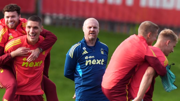 Sean Dyche took Nottingham Forest training for the first time on Wednesday