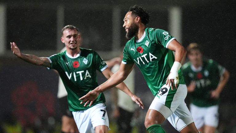 Kyle Wooton scored Stockport's second goal of the game