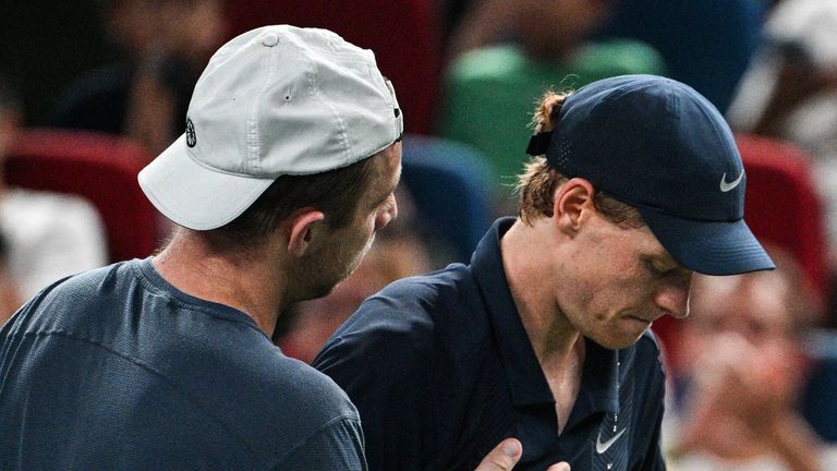 Jannik Sinner retired mid-match from his third round Shanghai Masters contest against Tallon Griekspoor