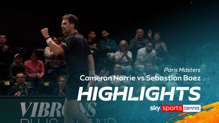 Highlights of the Paris Masters first round match between Cameron Norrie and Sebastian Baez.