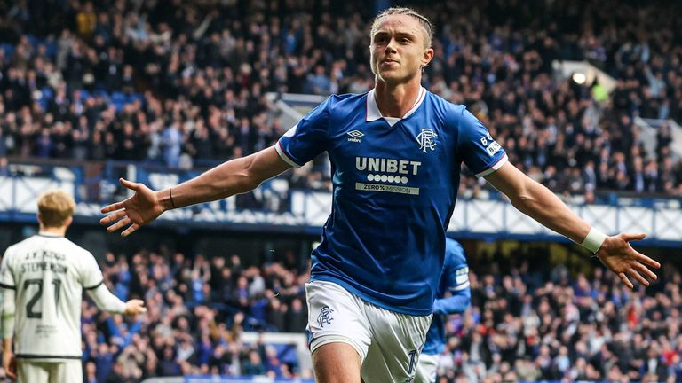 Thelo Aasgaard opened the scoring with his first goal for Rangers 