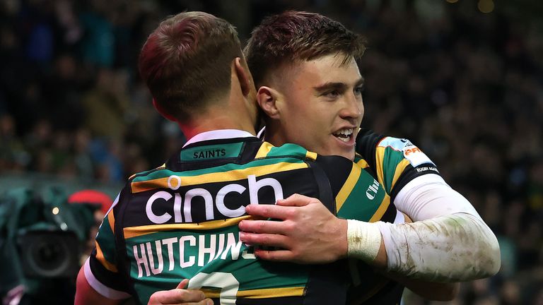 Tommy Freeman (right), Northampton Saints, Gallagher Prem
