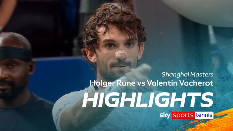 Highlights of the Shanghai Masters Round of 16 match between Holger Rune and Lorenzo Valentin Vacherot.