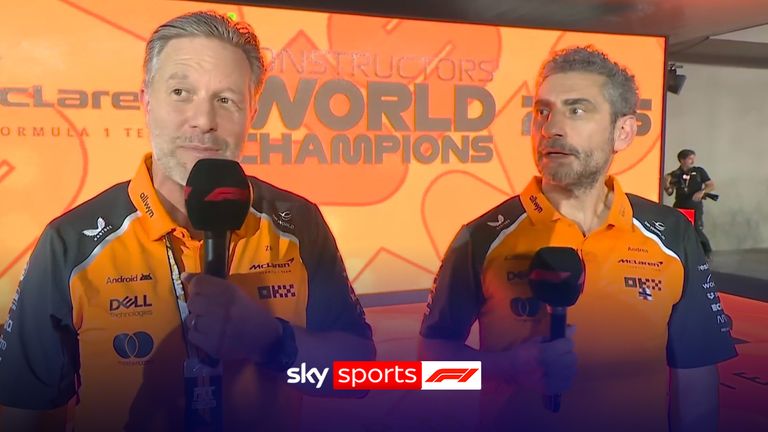 Following winning the 2025 Constructors' Championship, McLaren CEO Zak Brown and Team Principal Andrea Stella celebrate their team's victory and set their sights on a THIRD consectuntive title. 