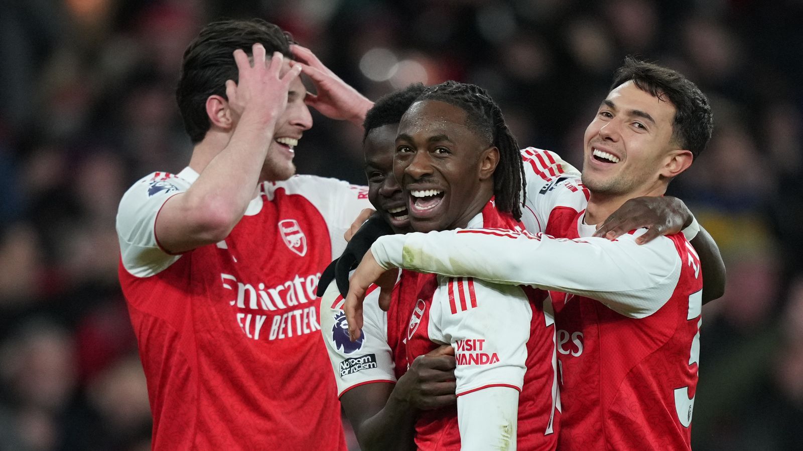 Arsenal 4-1 Tottenham: Eberechi Eze scores hat-trick as Gunners win north London derby to go six points clear - Sky Sports