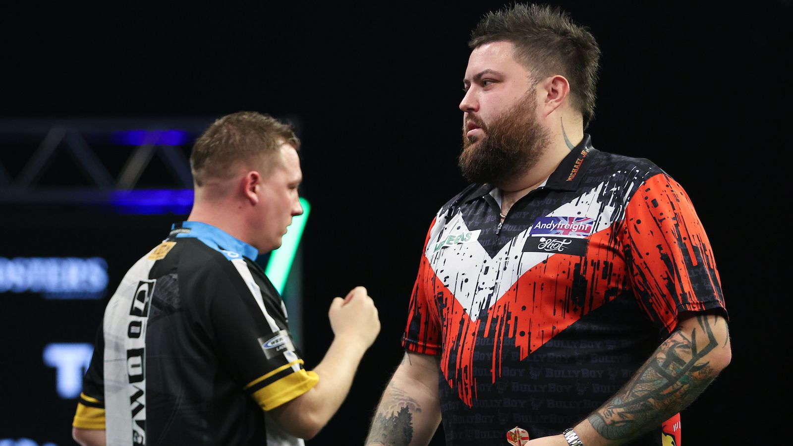 Grand Slam of Darts 2025: Michael Smith sets up showdown with Luke Humphries after surviving 11 match darts from Chris Dobey
