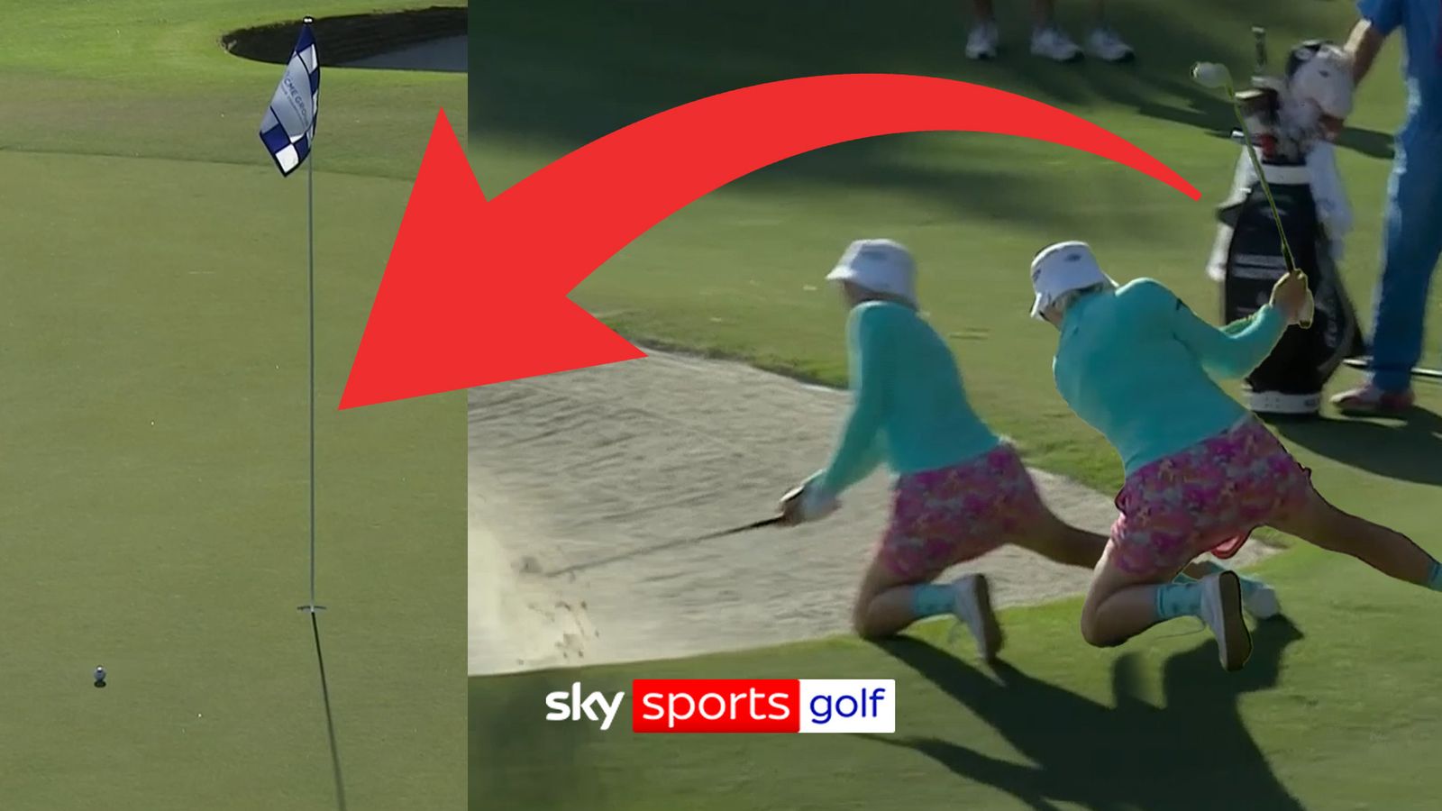 Madelene Sagstrom uses unique stance to get herself out of the bunker