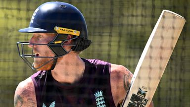 England captain Ben Stokes batting in the nets