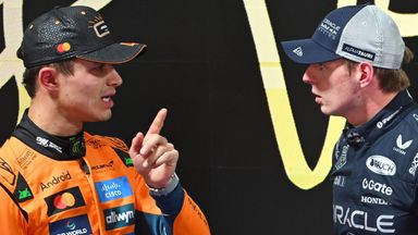 Lando Norris and Max Verstappen at the Las Vegas GP (Red Bull Content Pool)