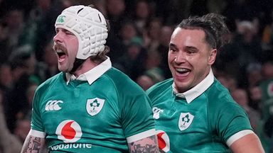 Mack Hansen scored a stunning first half hat-trick as Ireland saw off Australia in Dublin