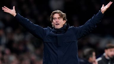 Tottenham head coach Thomas Frank during the defeat to Fulham