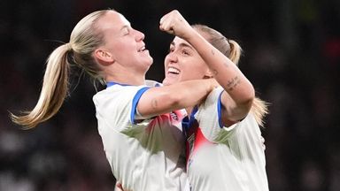 Georgia Stanway celebrates with Beth Mead after putting England 4-0 up against China