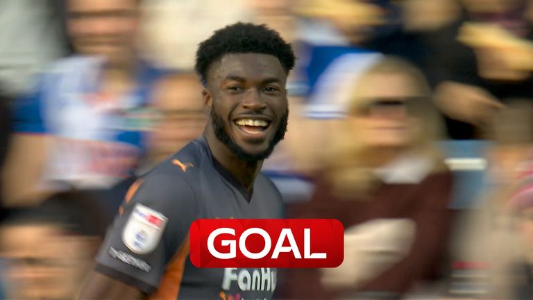 Patrick Agyemang powers in bullet header for Derby's second against Blackburn