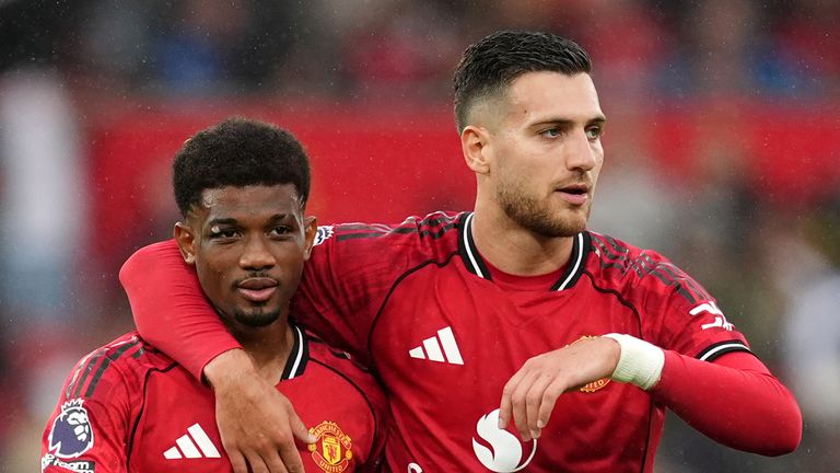 Manchester United's Amad Diallo (left) and Diogo Dalot