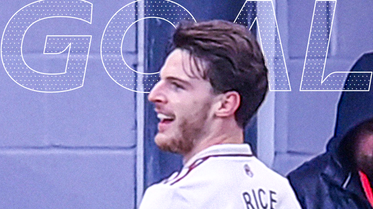 Declan Rice scores for Arsenal against Burnley