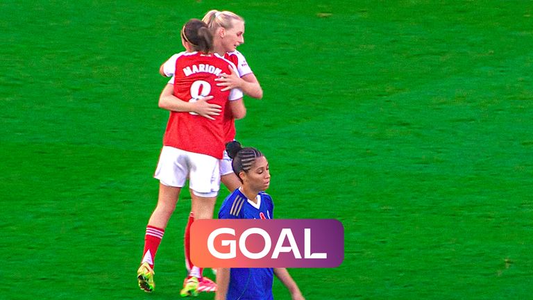 WSL: Stina Blackstenius fires Arsenal to 3-0 lead at Leicester