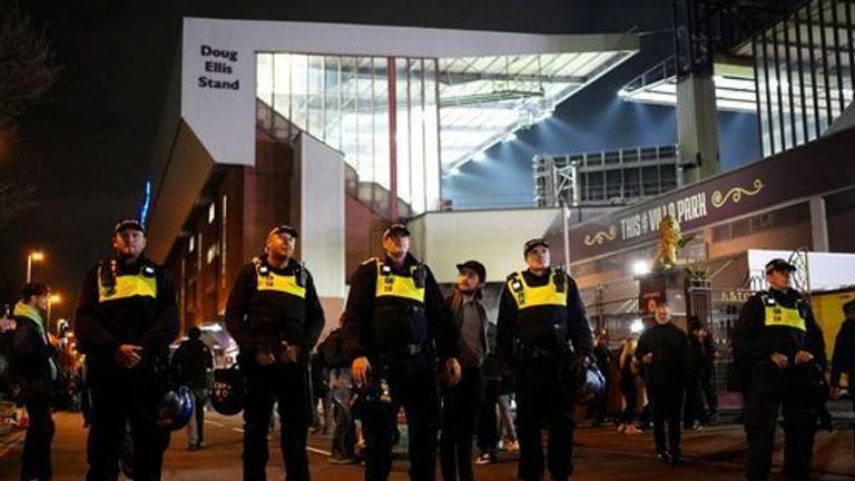 Police outside Villa Park ahead of Aston Villa vs Maccabi Tel Aviv in the Europa League