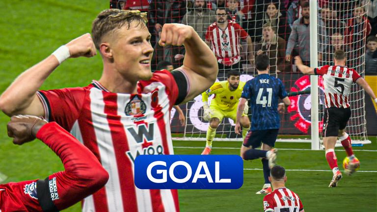 Ballard hits Sunderland in front against Arsenal.