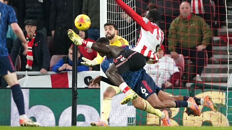 Sunderland's Brian Brobbey scores a stoppage-time equaliser in the second half
