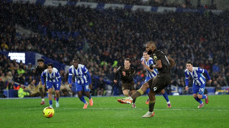 Thiago took his spot kick in stoppage time...