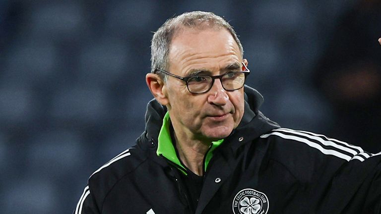 Celtic Interim Manager Martin O'Neill at full time during a Premier Sports Cup Semi-Final match between Celtic and Rangers at Hampden Park