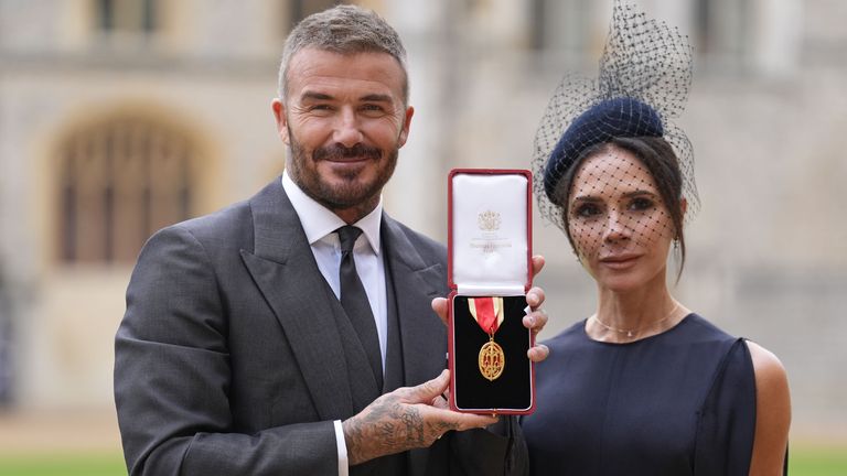 Sir David Beckham received his knighthood at Windsor Palace on Tuesday