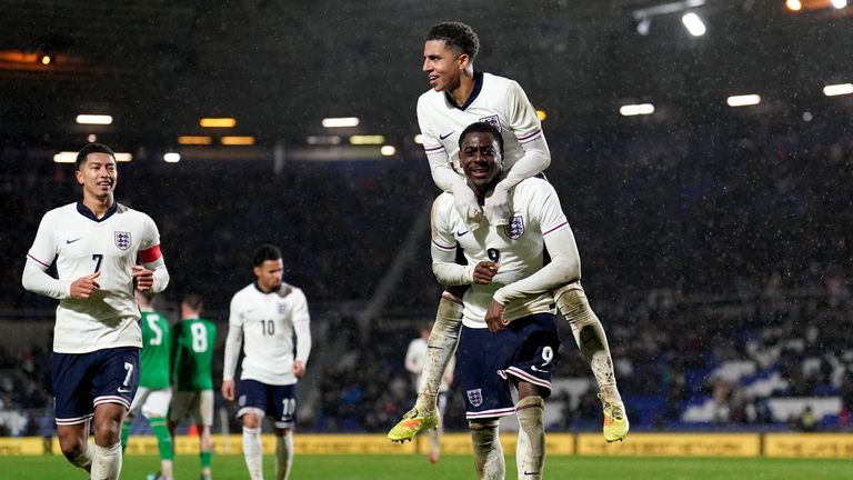 Divin Mubama celebrates scoring a penalty to give Lee Carsley's side the lead