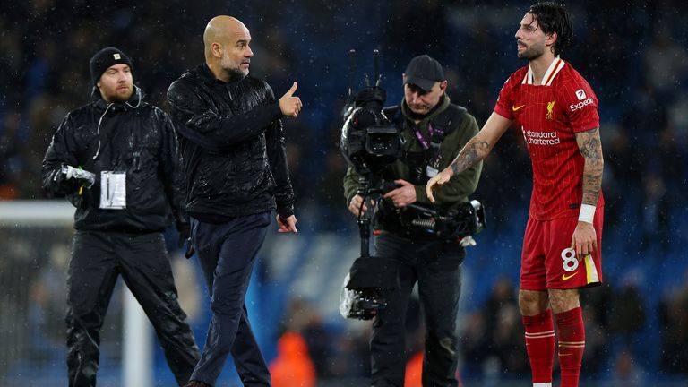 Dominik Szoboszlai at full time at the Etihad in February