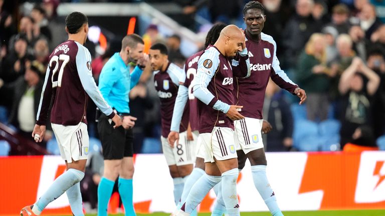 Malen was scene sporting a cut on his head following the celebrations for his first goal