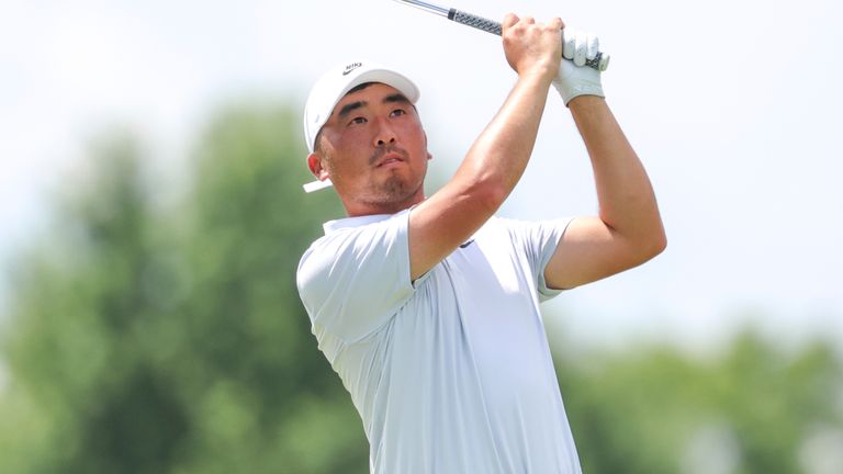 July 24th, 2025: Doug Ghim of the United States hits his shot on the fourth tee during the first round of the 3M Open 2025 at TPC Twin Cities on July 24, 2025 in Blaine, Minnesota. Steven Garcia-CSM (Credit Image: .. Steven Garcia/Cal Sport Media) (Cal Sport Media via AP Images)